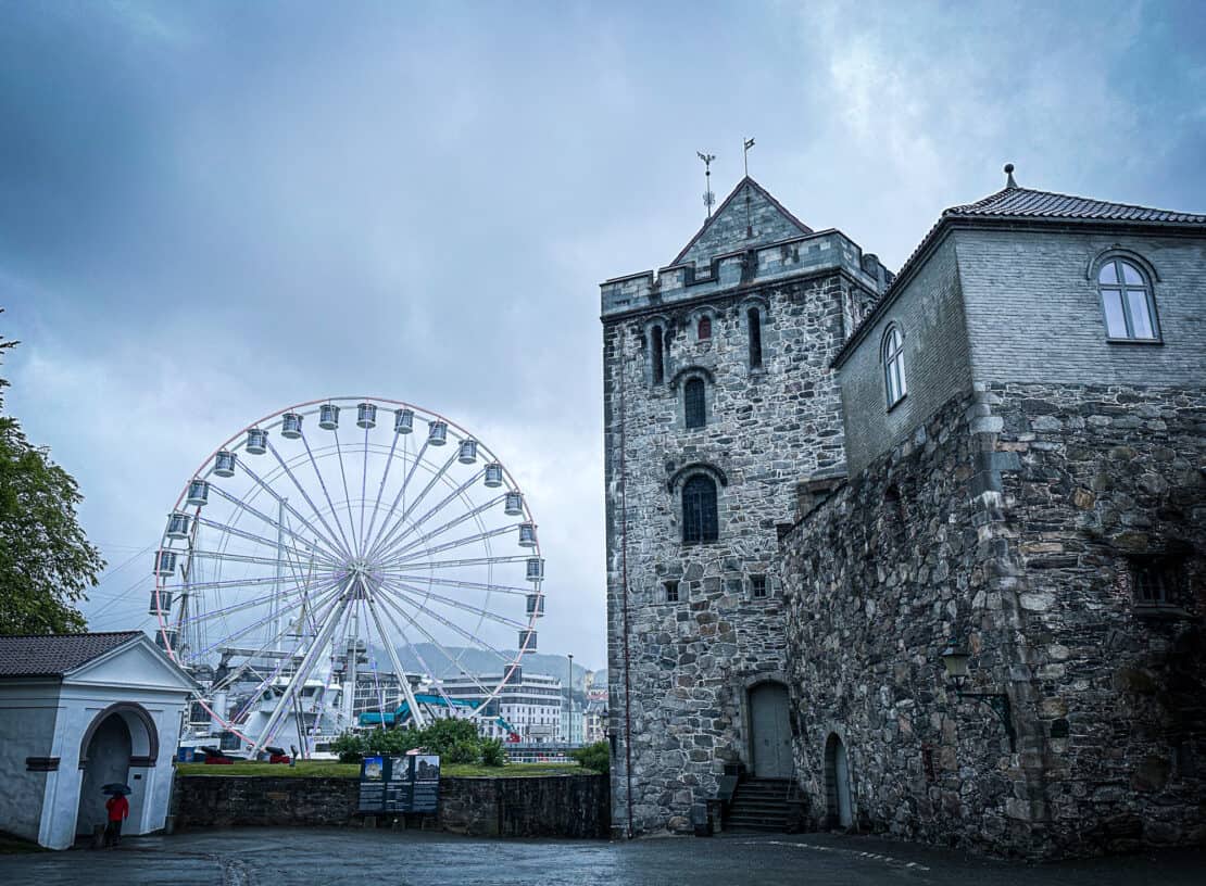 Cloudy day at Bergenhus Fortress, Bergen