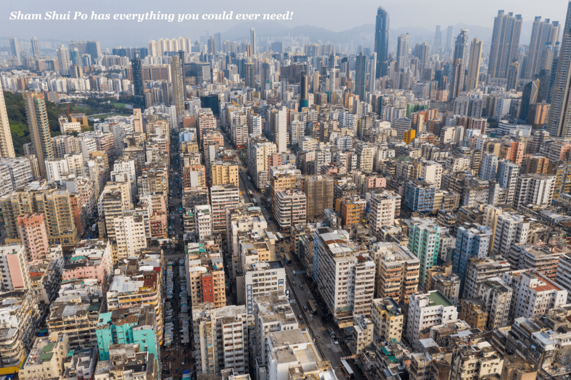 Aerial view of Sham Shui Po Hong Kong