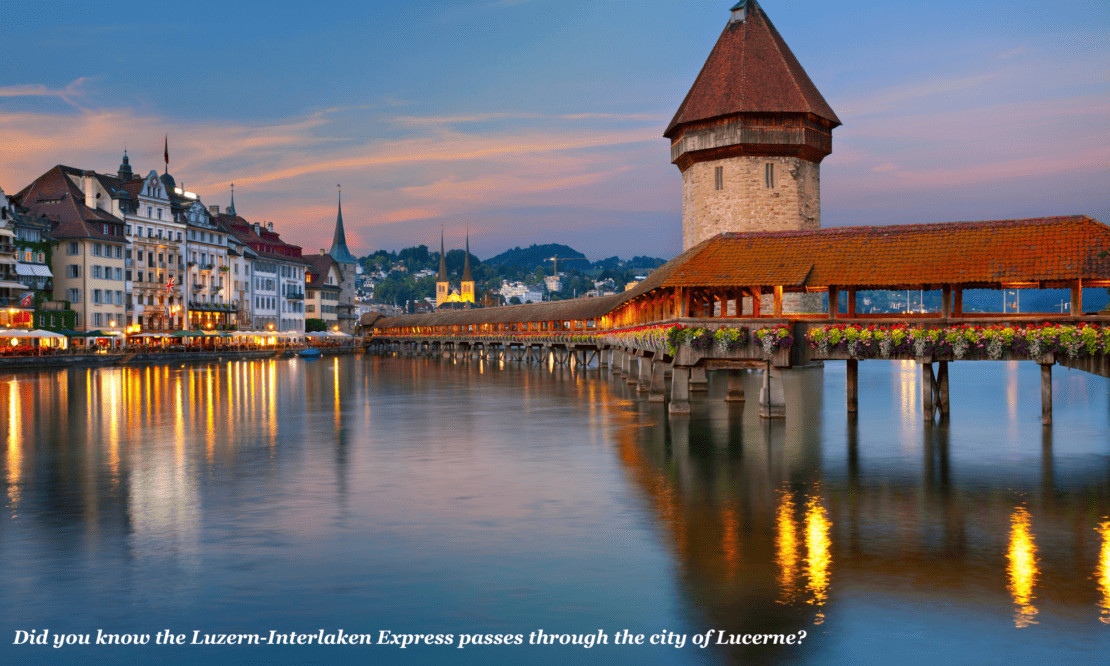 City of Lucerne in Switzerland at sunset 