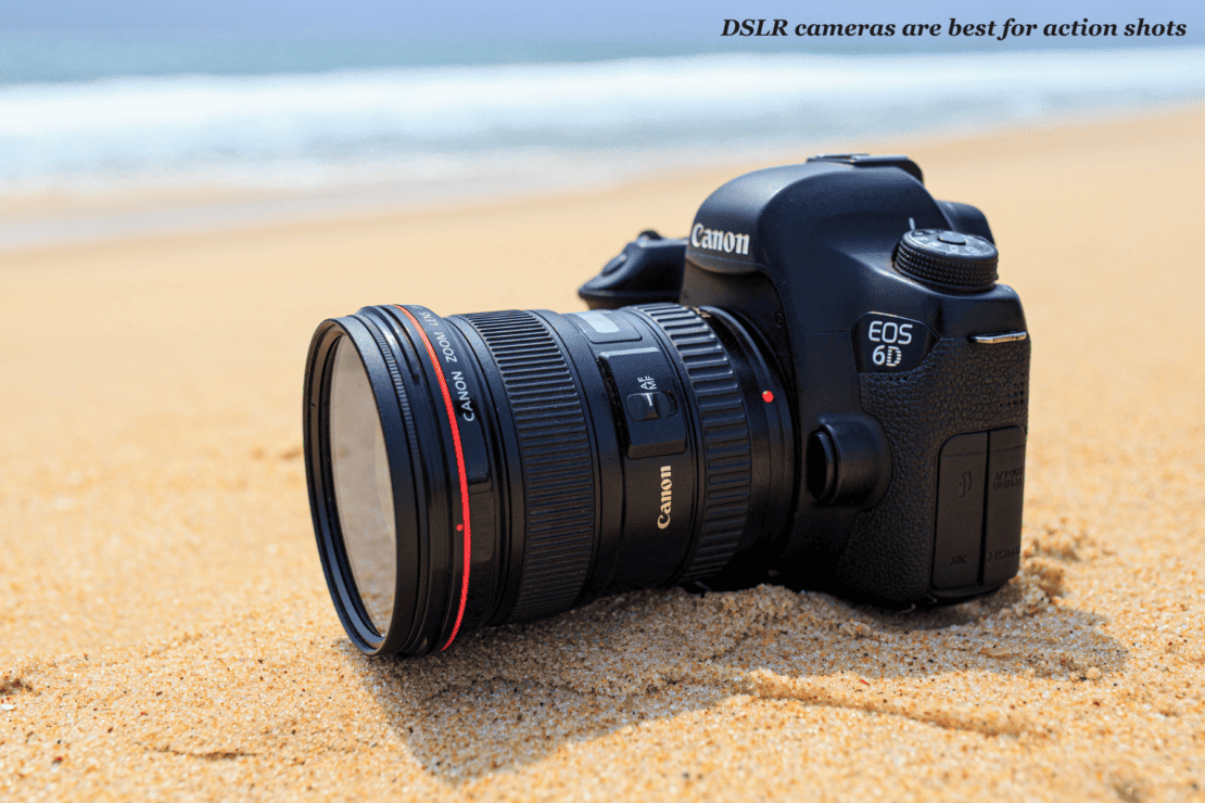 DSLR camera on the beach 