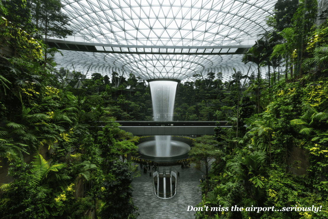 Inside Changi Airport in Singapore 