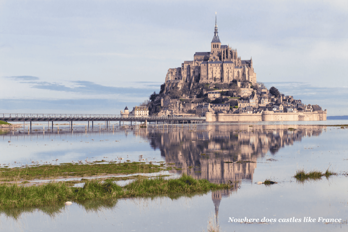 Mont Saint Michel on a cloudy day, France