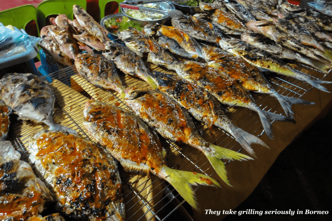 Fish on a grill in Borneo 
