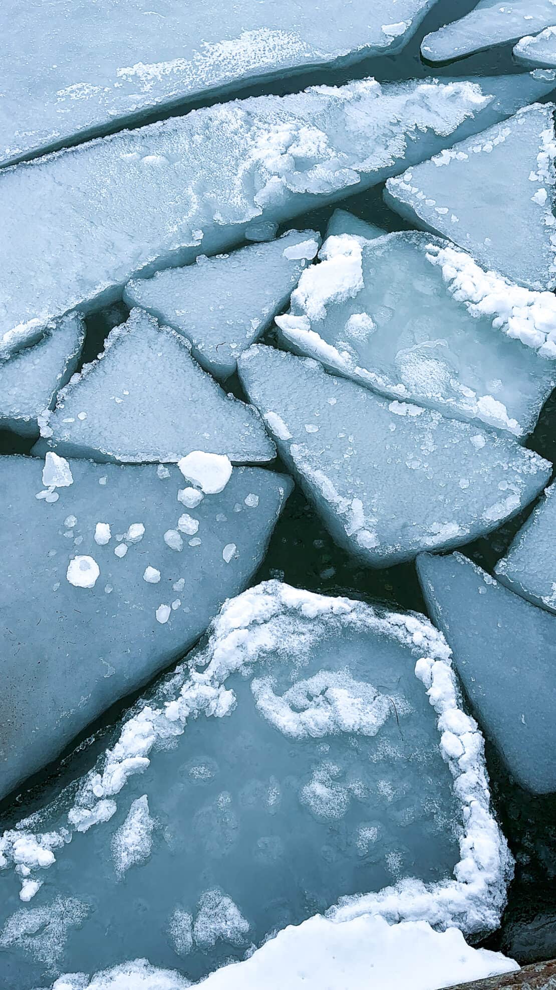 Frozen chunks of ice in the sea in Lahemaa National Park in Winter
