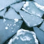 Frozen chunks of ice in the sea in Lahemaa National Park in Winter