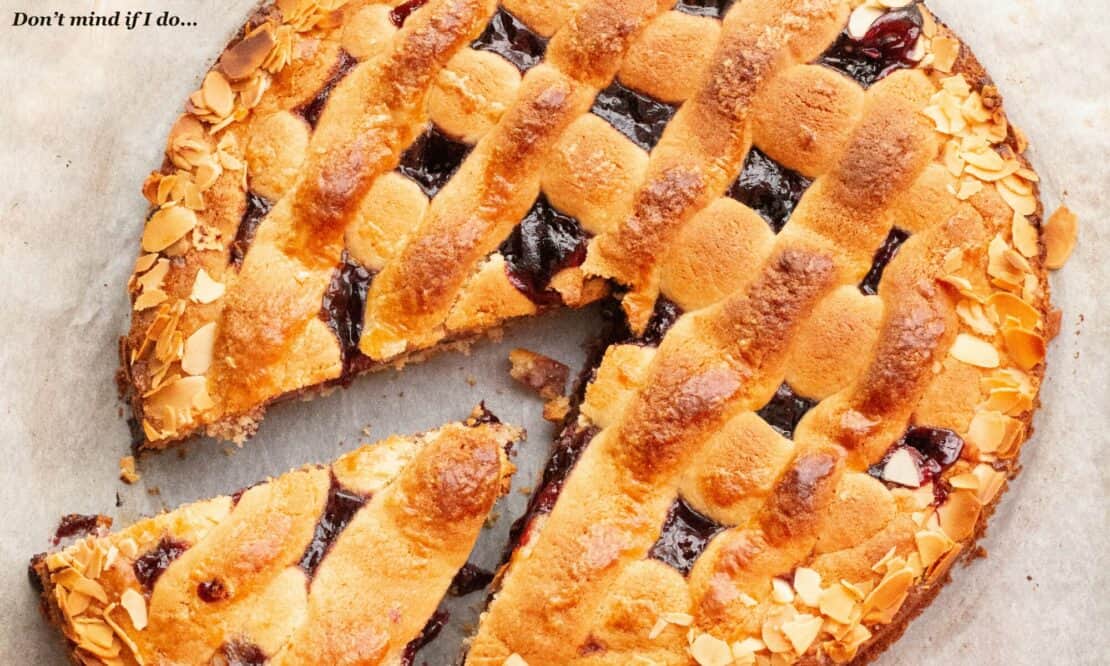 Austrian linzertorte: pastry lattice filled with jam 
