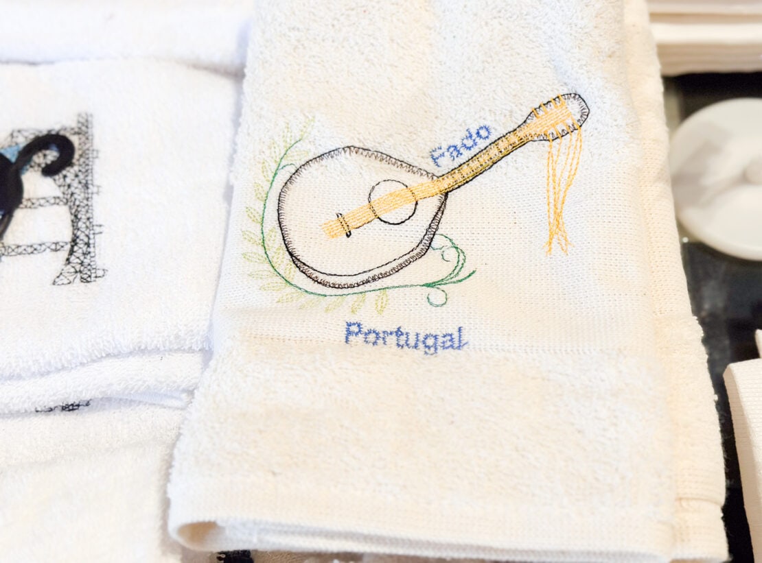 Portuguese linen souvenirs with a fado design