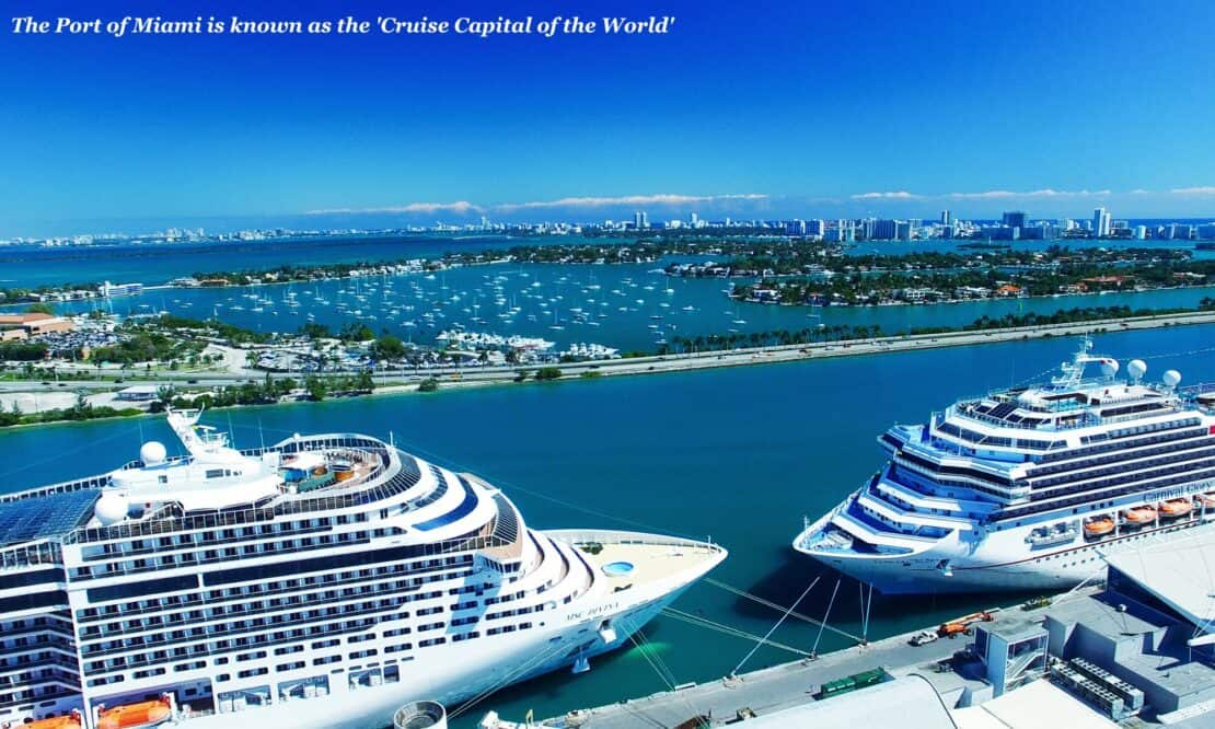 Cruise ships in the Port of Miami, USA 