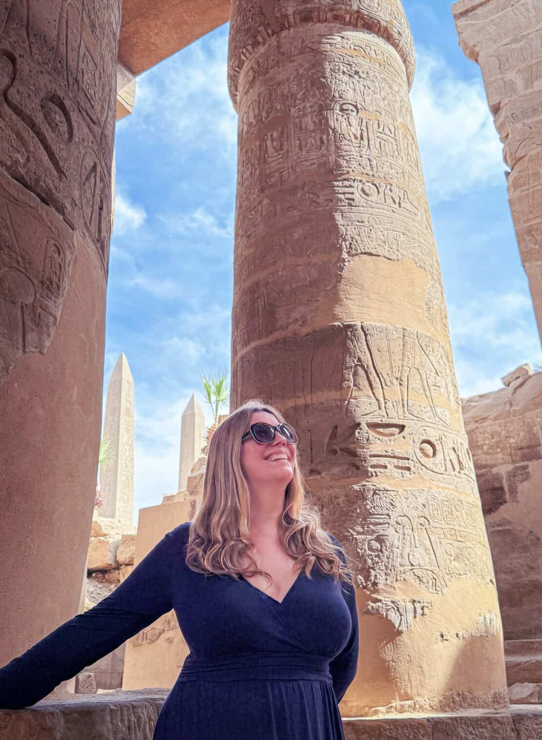 Abigail King at Karnak Temple in Egypt - Egypt dress code
