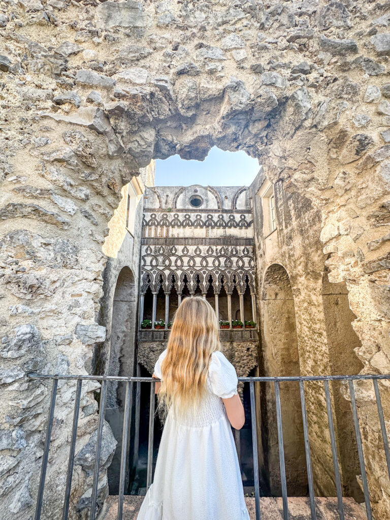 Italy - Amalfi - Villa Rufolo Girl by stone window