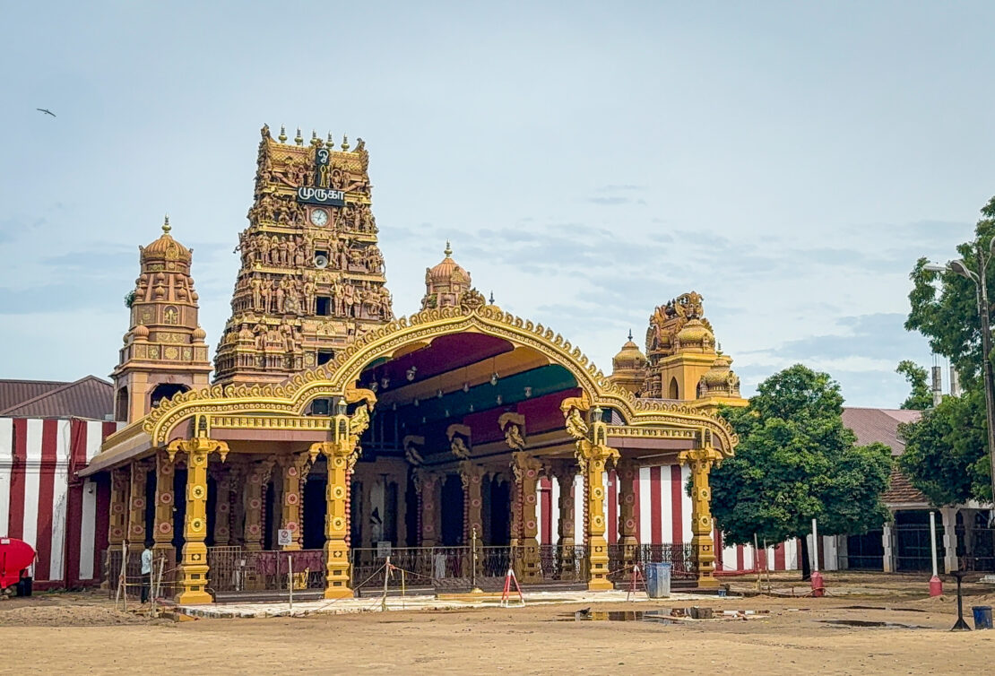Entrance to the Nallur Kandaswamy Kovil Temple in Jaffna, Sri Lanka -things to do in Jaffna