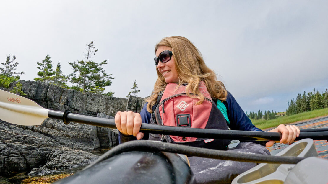 Abigail King kayaking in Nova Scotia
