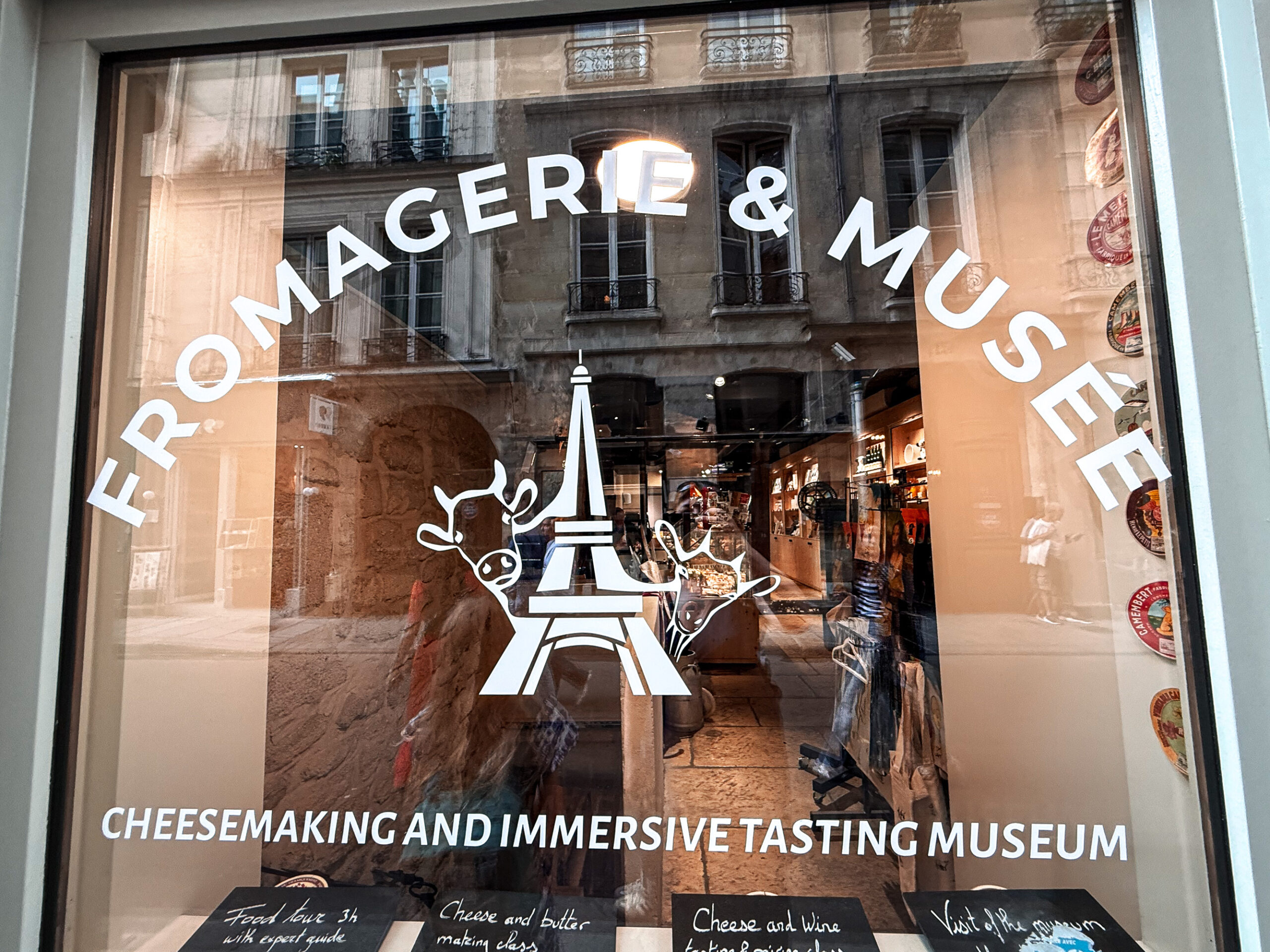 Fromagerie Window Ile de la Cité street scene 4th arrondissement Rue le Regrattier Paris France