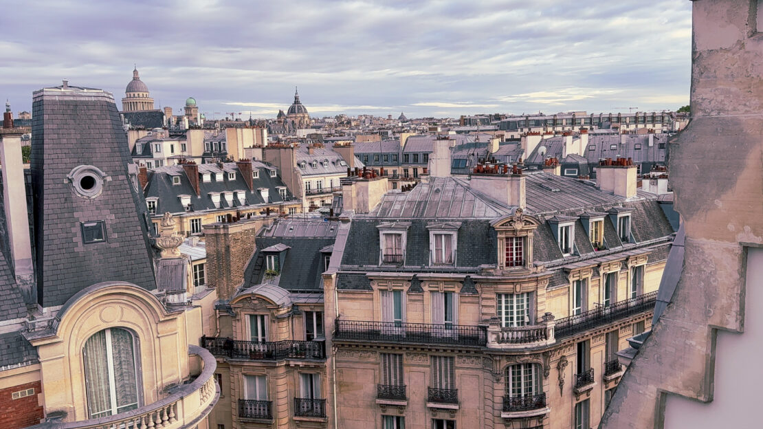 Paris Rooftops seen from Hotel Dame Des Arts Paris Latin Quarter