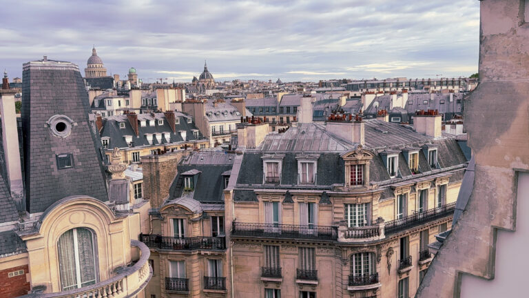 Paris Rooftops seen from Hotel Dame Des Arts Paris Latin Quarter