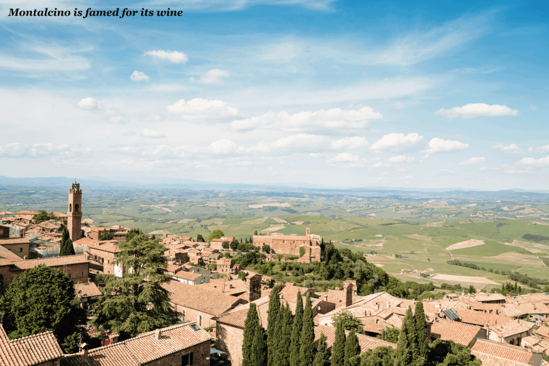 Monatlcino pictured from above - trip to Tuscany