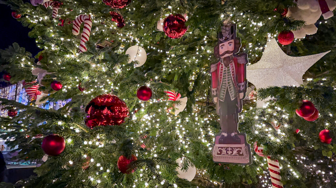 Christmas decorations in Lausanne Switzerland