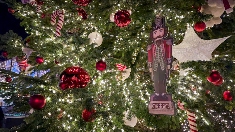 Christmas decorations in Lausanne Switzerland