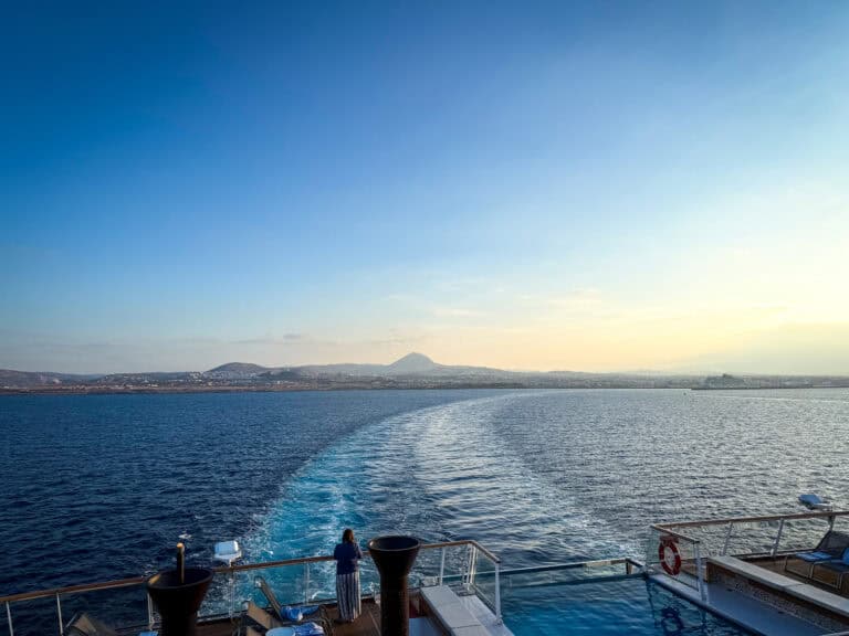 Gazing out to sea on the Viking Jupiter