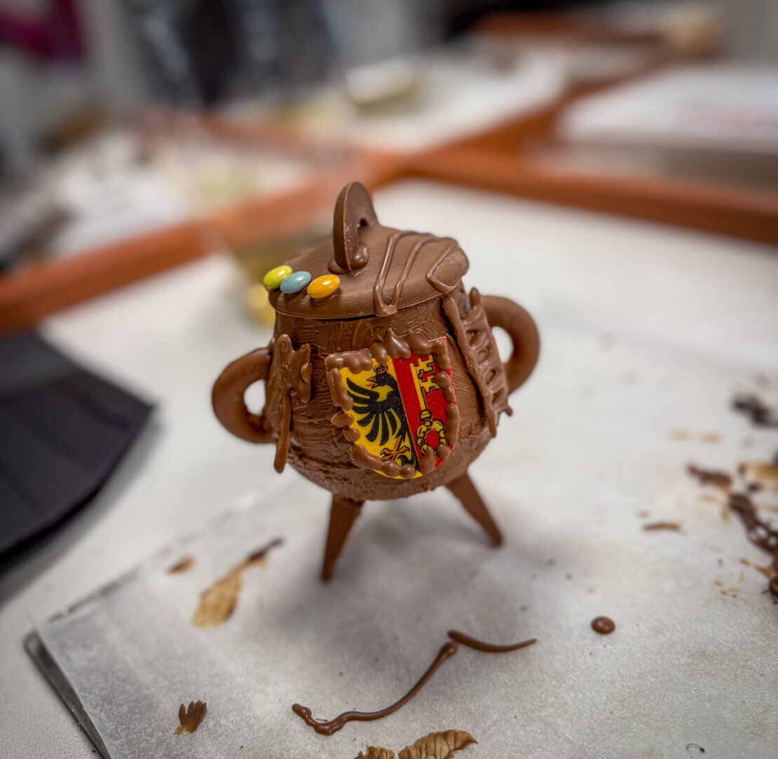 Hand made Marmite de l'escalade at Bonbonniere Geneva Switzerland