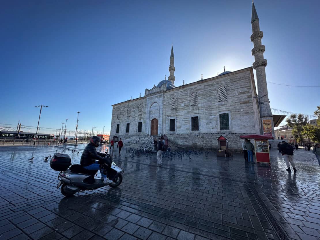 Motorbike outside a mosque in Istanbul, Turkey - Viking Jupiter cruise review