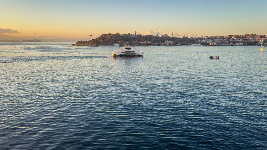 View of Sultanahmet leaving the dock in Istanbul - Viking Jupiter cruise review