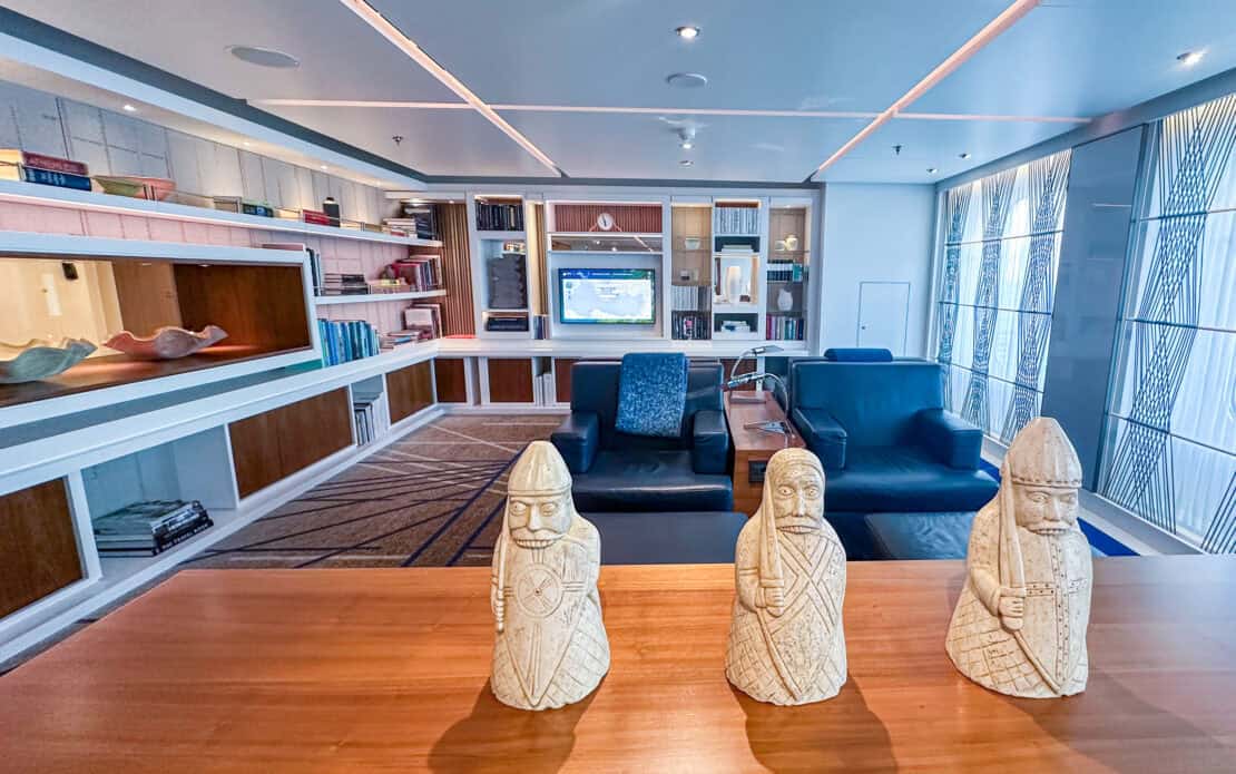Viking sculptures displayed in the lounge - Viking Jupiter cruise review