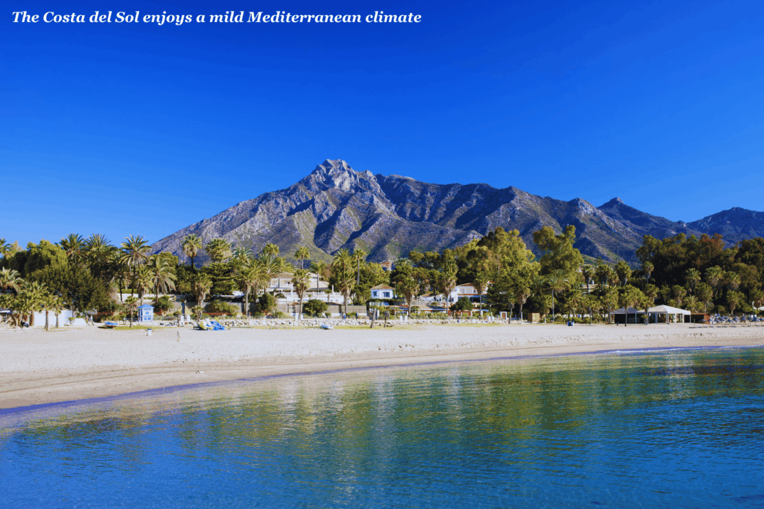 Beach backing onto the mountains in the Costa del Sol, Spain - Winter Sun Holiday Destinations in Europe