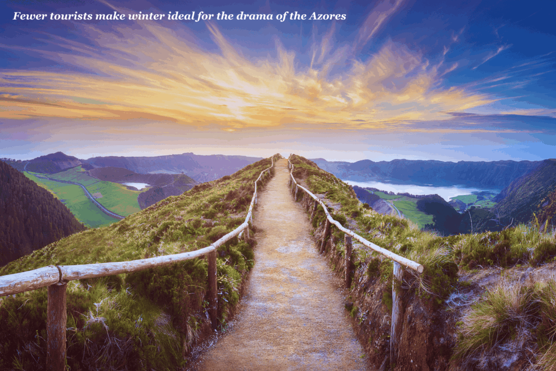 Walkway on Ponta Delgada Island, Azores Portugal - Winter Sun Holiday Destinations in Europe