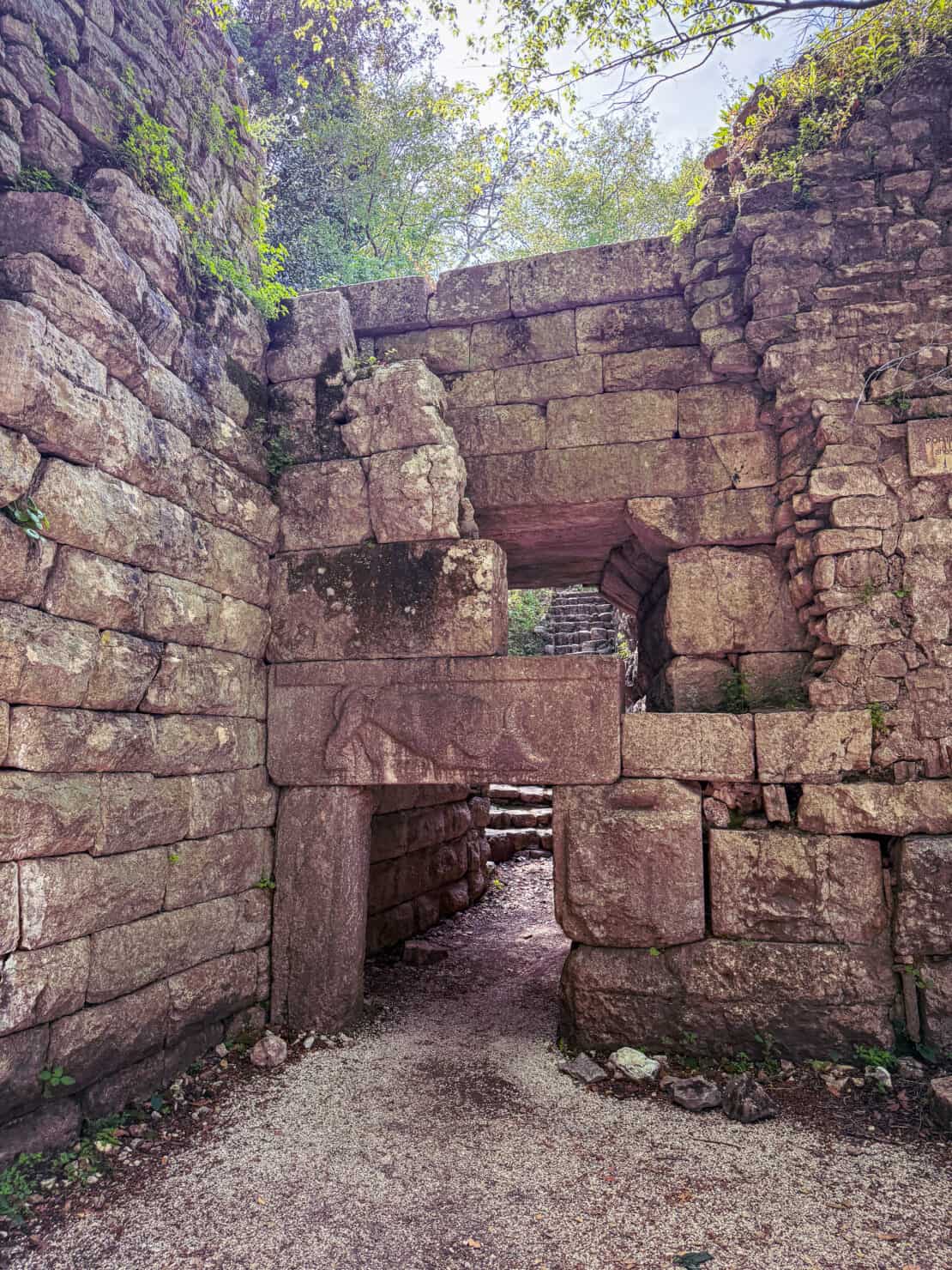 Old stone walls at Butrint in Albania - cycling in Albania