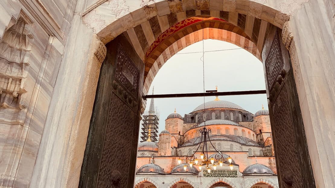 Blue Mosque Exterior at Twilight Istanbul Turkey