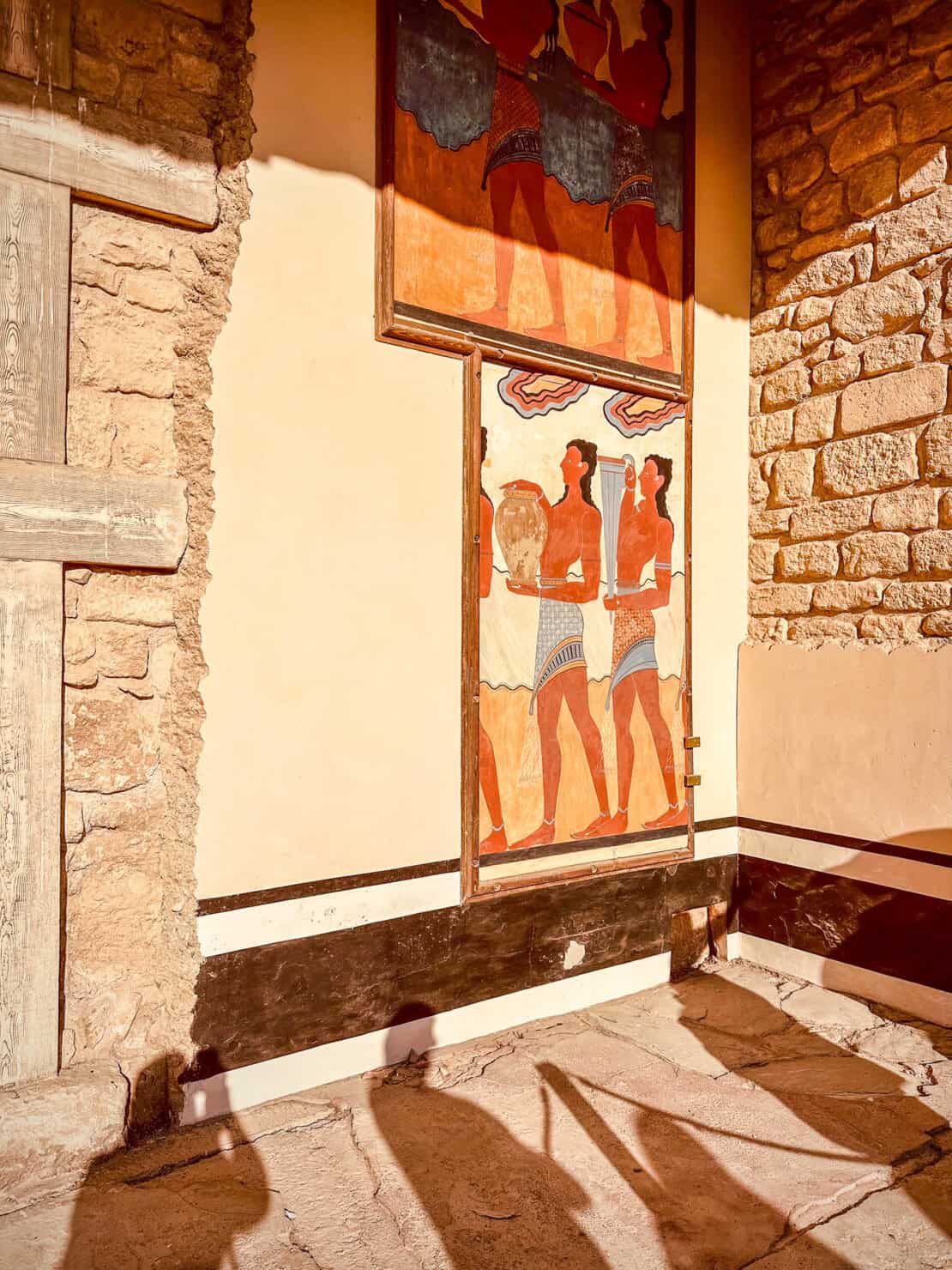 Frescoes in Knossos Palace in Crete, Greece