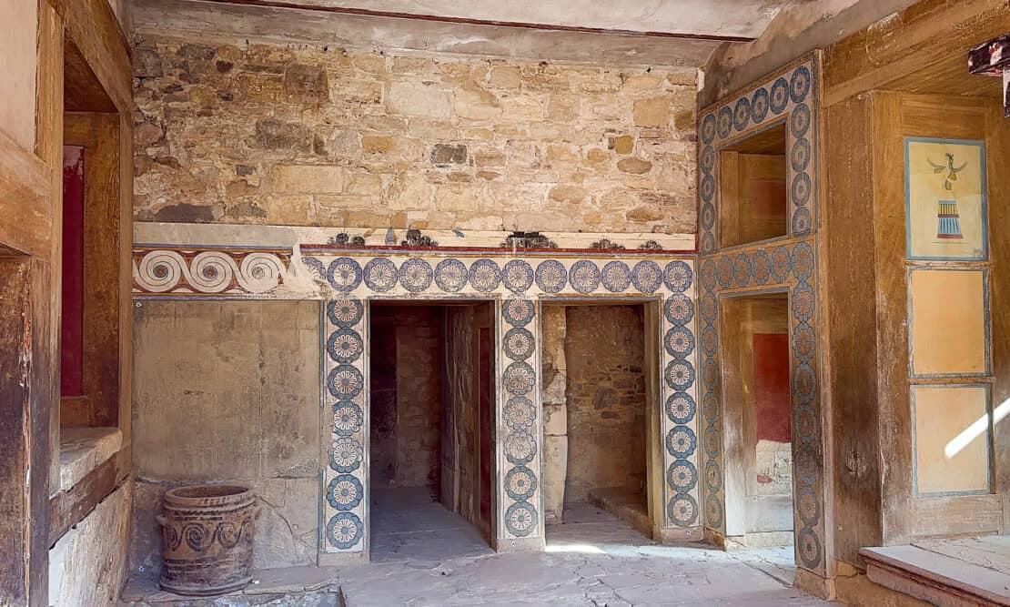Interior of Knossos Palace in Crete, Greece