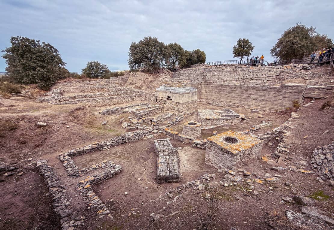 Stone structures at the site of ancient Troy in Turkey