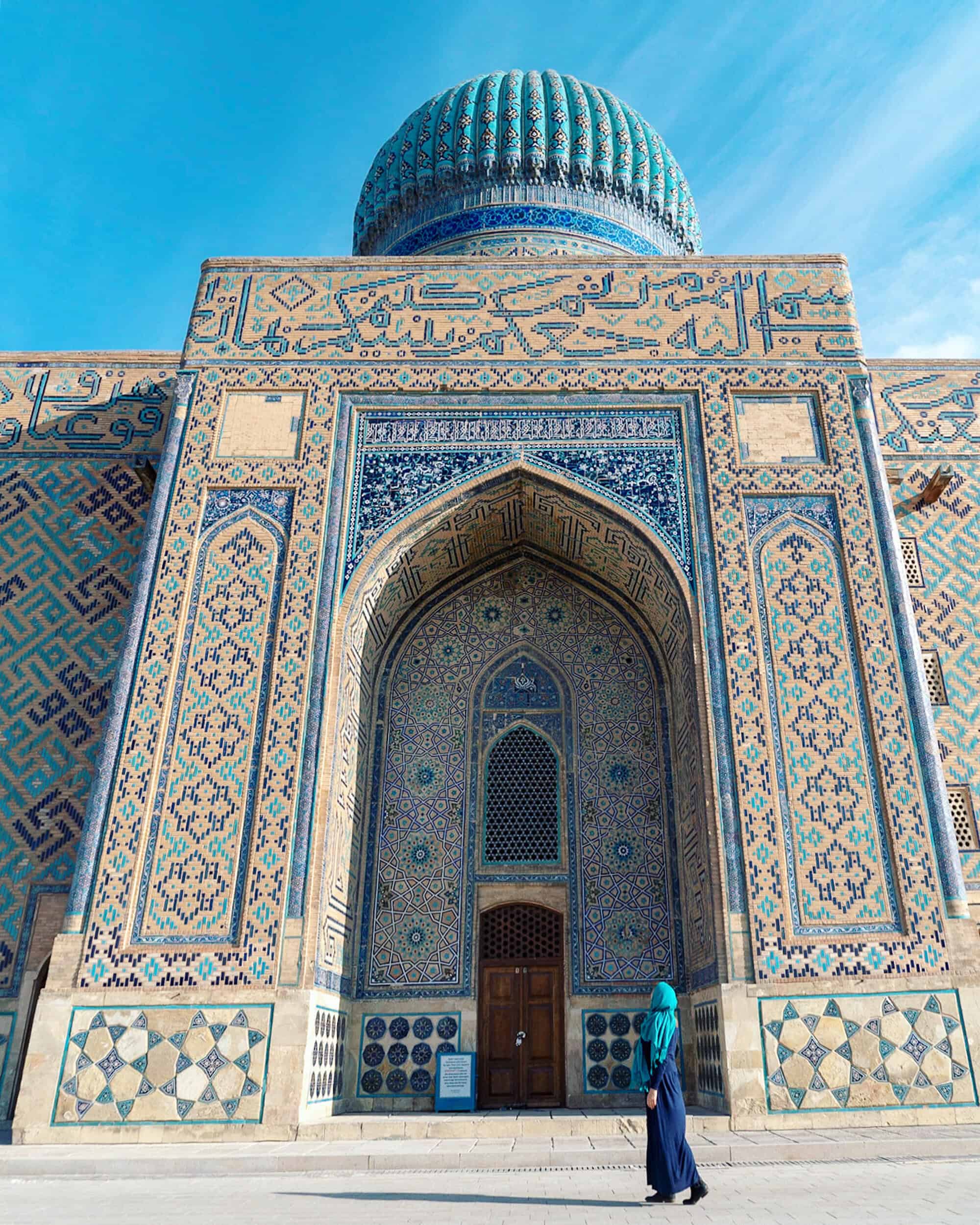 Abigail King in Kazakhstan UNESCO Mausoleum