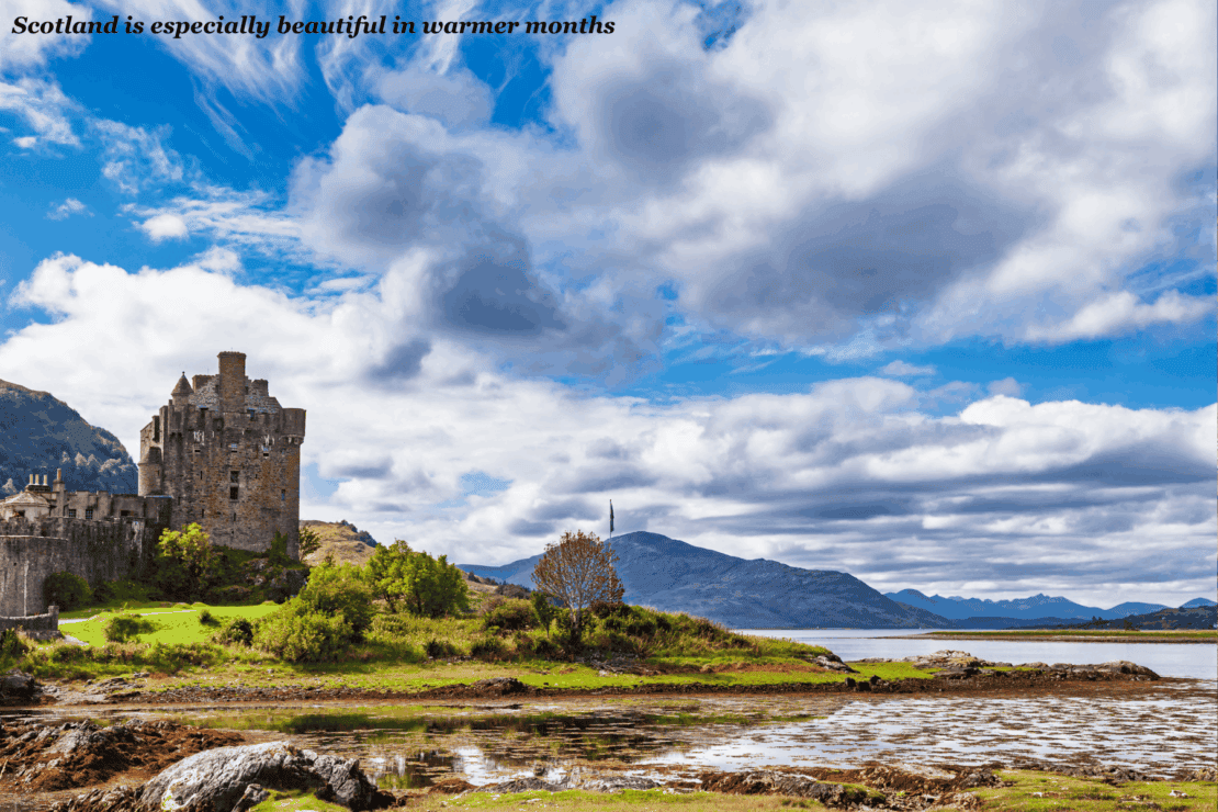 Eilean Donan castle on a summer day in the Scottish Highlands - travel tips for Scotland