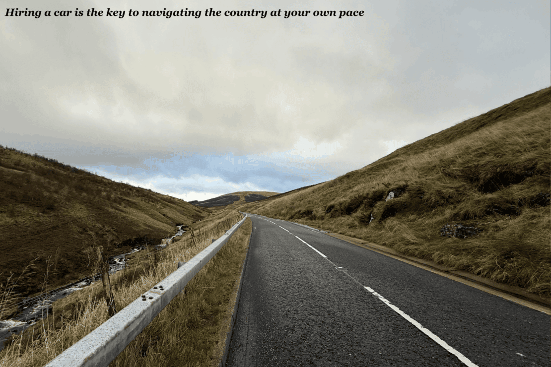 Rural road in the Highlands near Glasgow - travel tips for Scotland