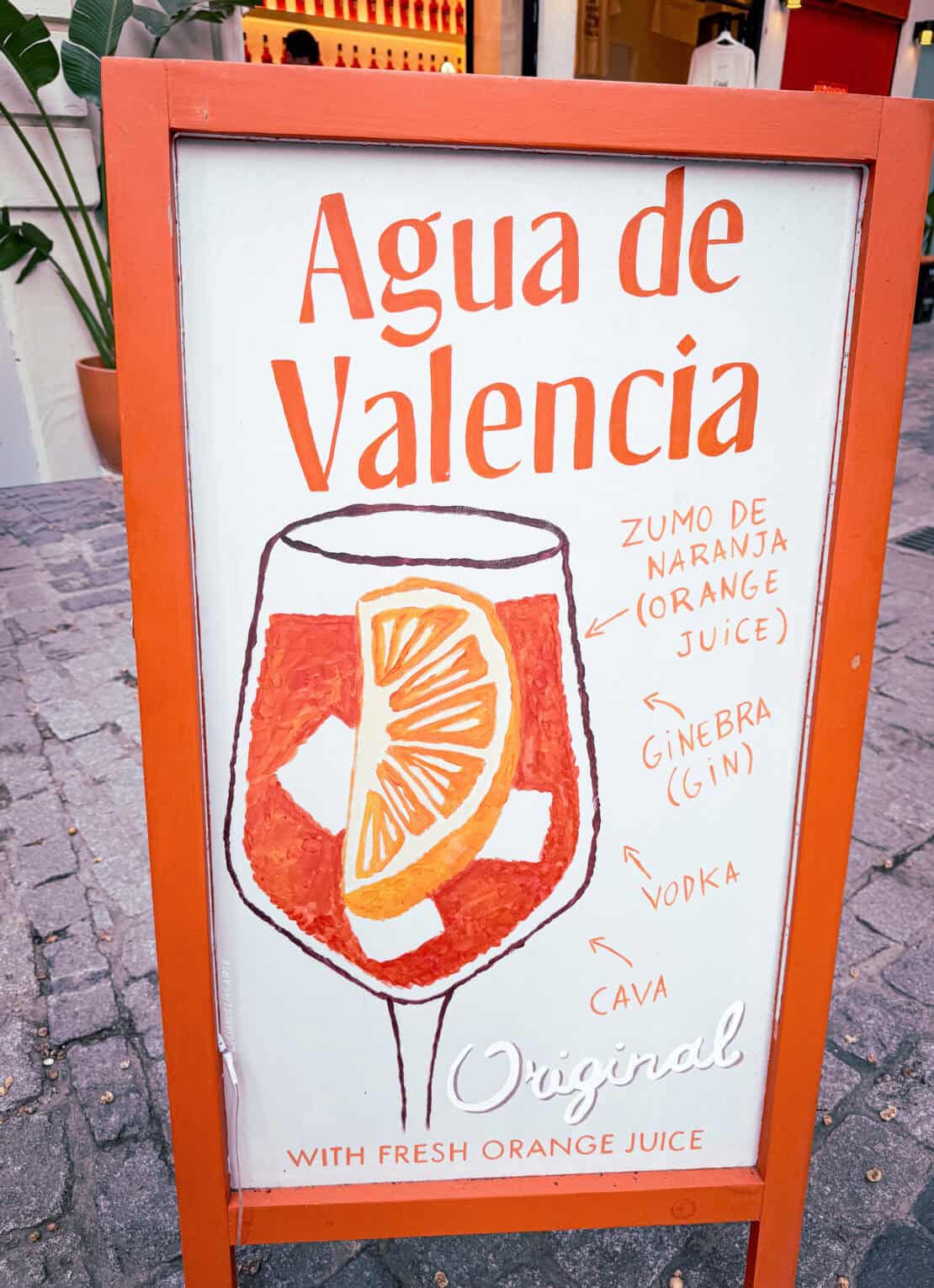 Agua de Valencia Drink Sign and Instructions
