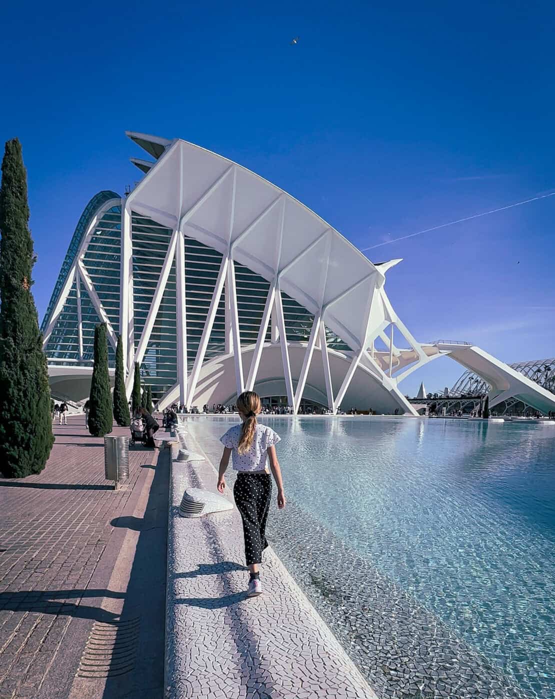 Child walking to Arts and Sciences Building Valencia Spain
