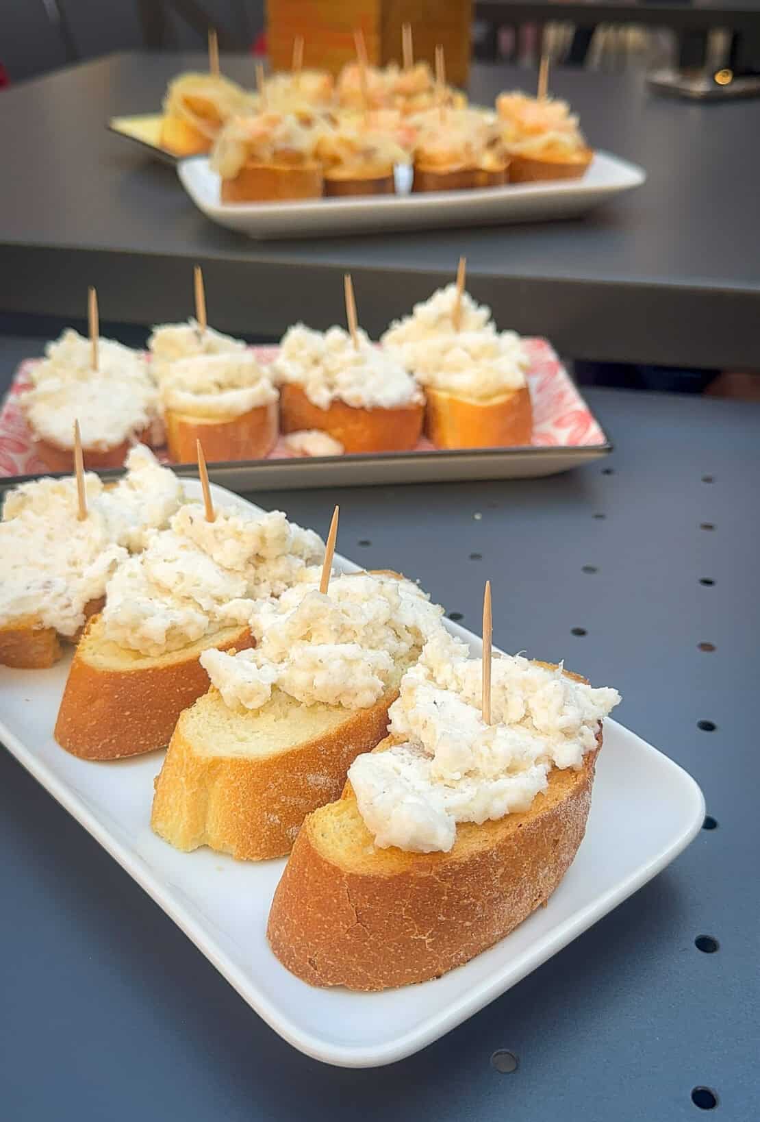 Baccalà mantecato served on toasted bread in a traditional Venice bacaro
