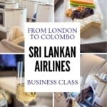 Business class cabin, inflight dining and seating aboard a SriLankan Airlines flight from London to Colombo