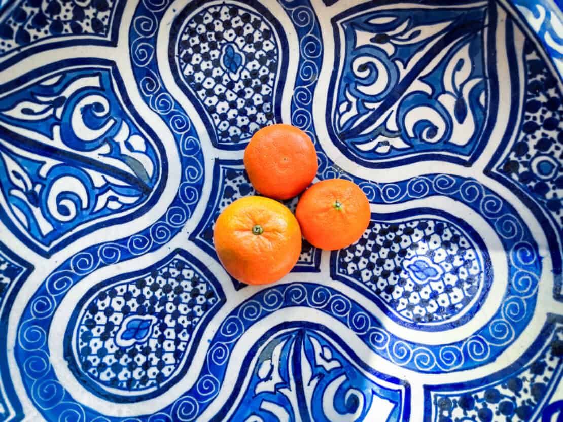 Azulejo ceramics with satsumas Spain and Portugal