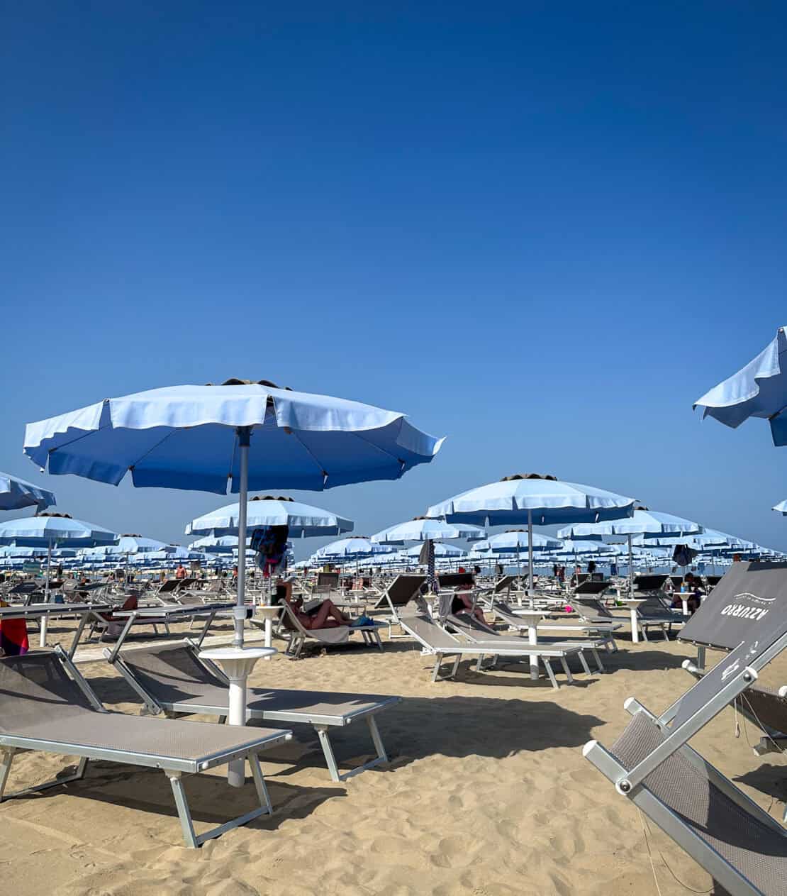 Beach loungers in Italy
