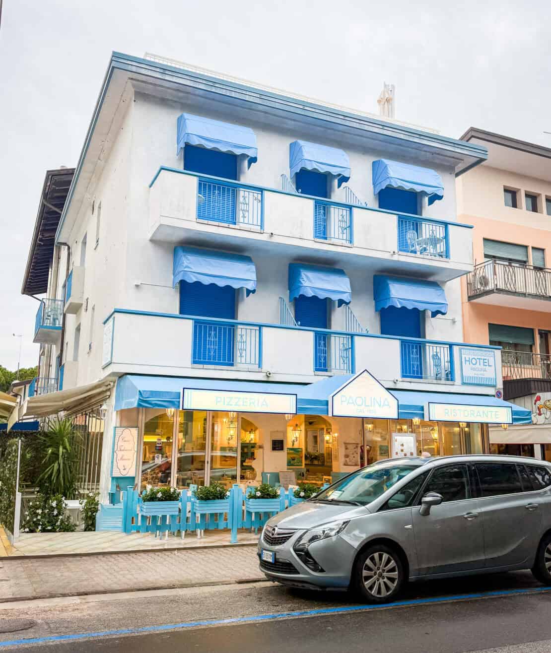 Pizzeria on the main street at Jesolo Italy