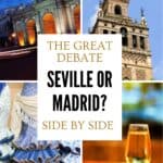 Comparison of Seville and Madrid featuring historic architecture, flamenco culture and Spanish food experiences