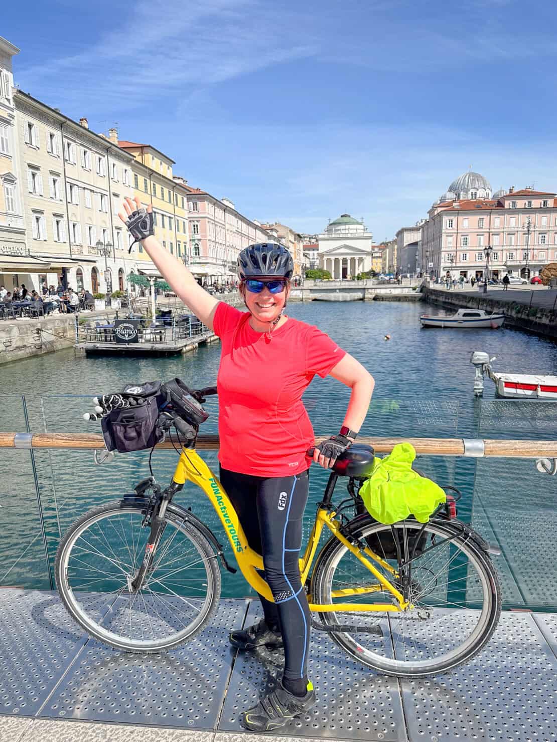 Abigaik King and her bank by the Grand Canal in Trieste, Italy