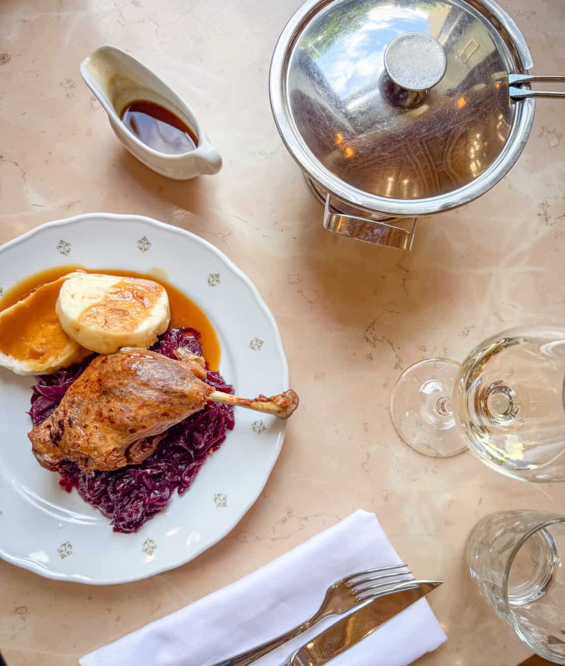 Roasted duck from Cafe Savoy in Prague