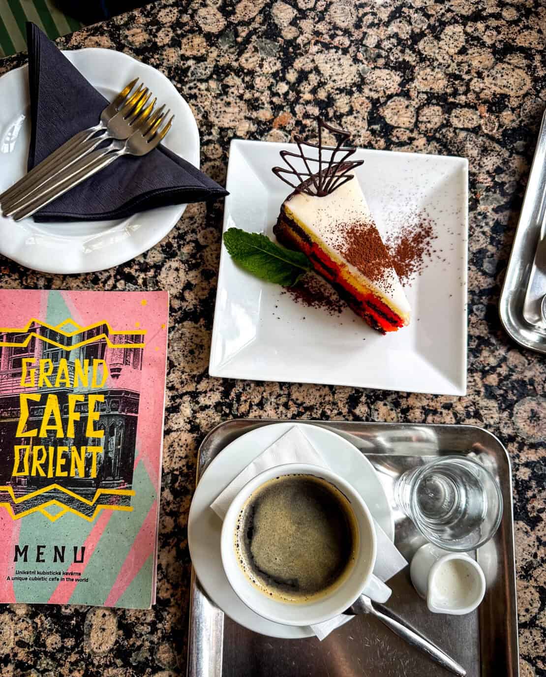 Grand Cafe Orient Cake and Coffee near Cubism Museum Prague Czech Republic