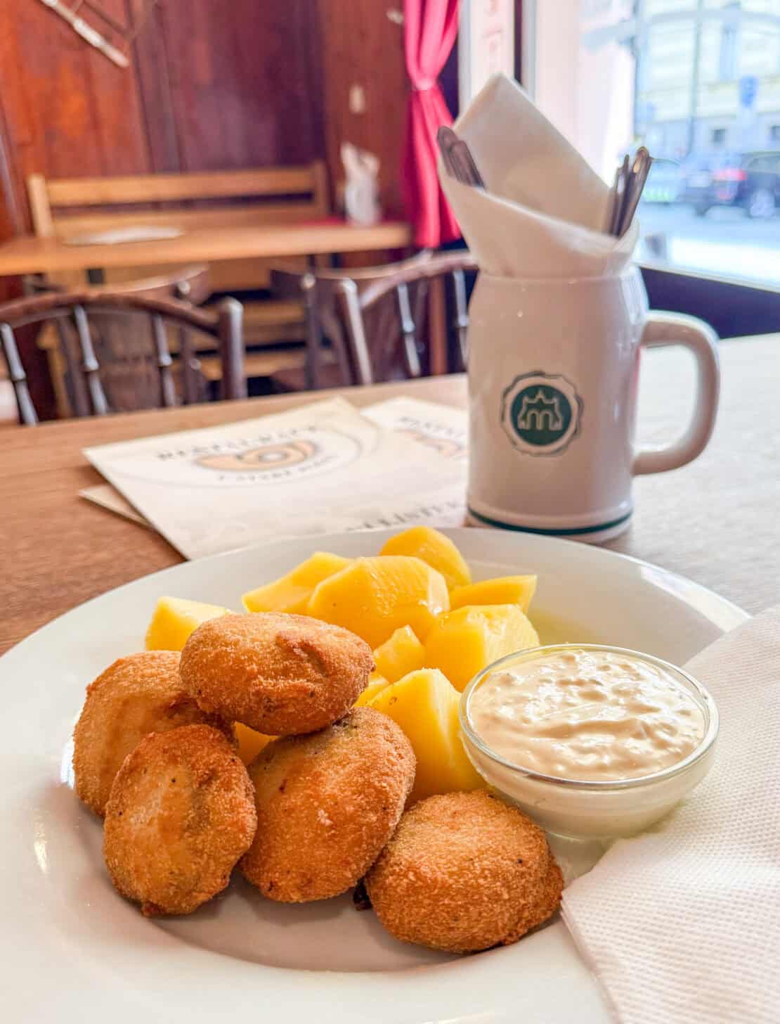 Cheese balls from Restaurace Modrá Lavička in Prague