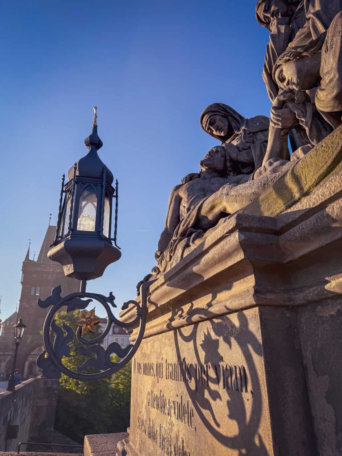 Sculpture on Charles Bridge in Prague